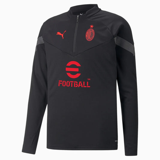 AC Milan Quarter Zip Training Top - Black-Red