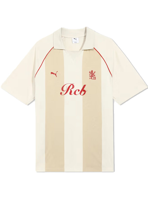 RCB Striper Travel Polo T–Shirt 2026 – White