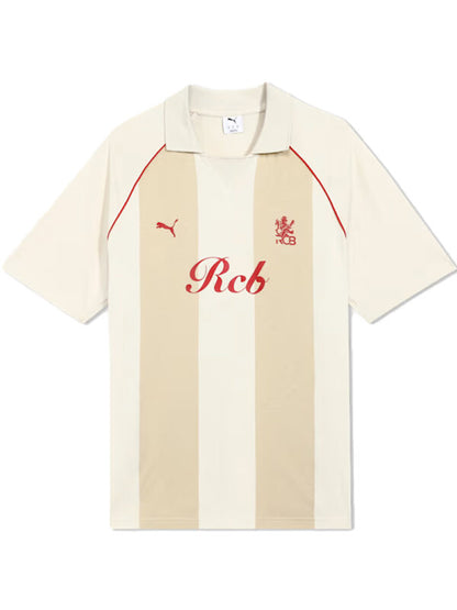 RCB Striper Travel Polo T–Shirt 2026 – White