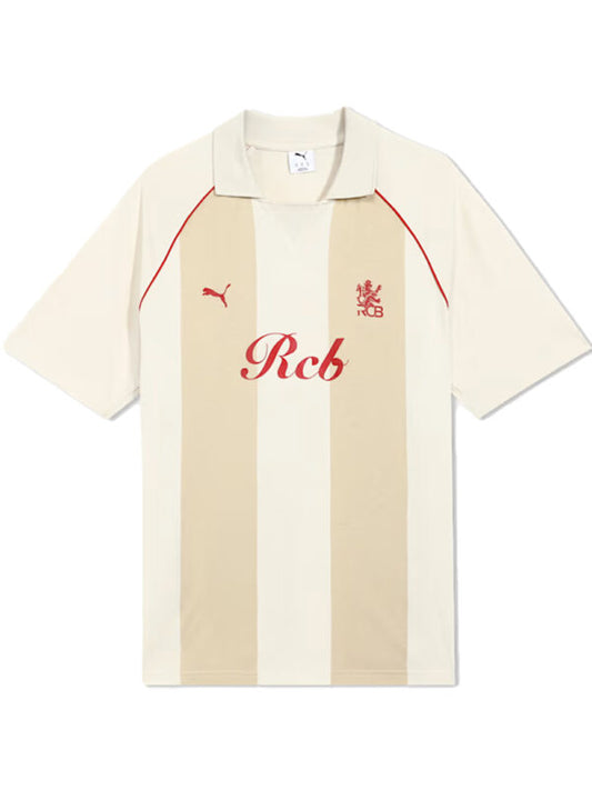 RCB Striper Travel Polo T–Shirt 2026 – White