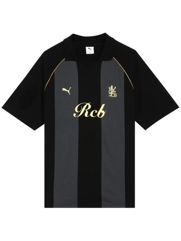 RCB Striper Travel Polo T-Shirt 2026 – BLACK