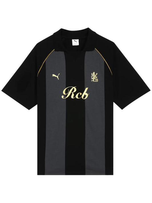 RCB Striper Travel Polo T-Shirt 2026 – BLACK